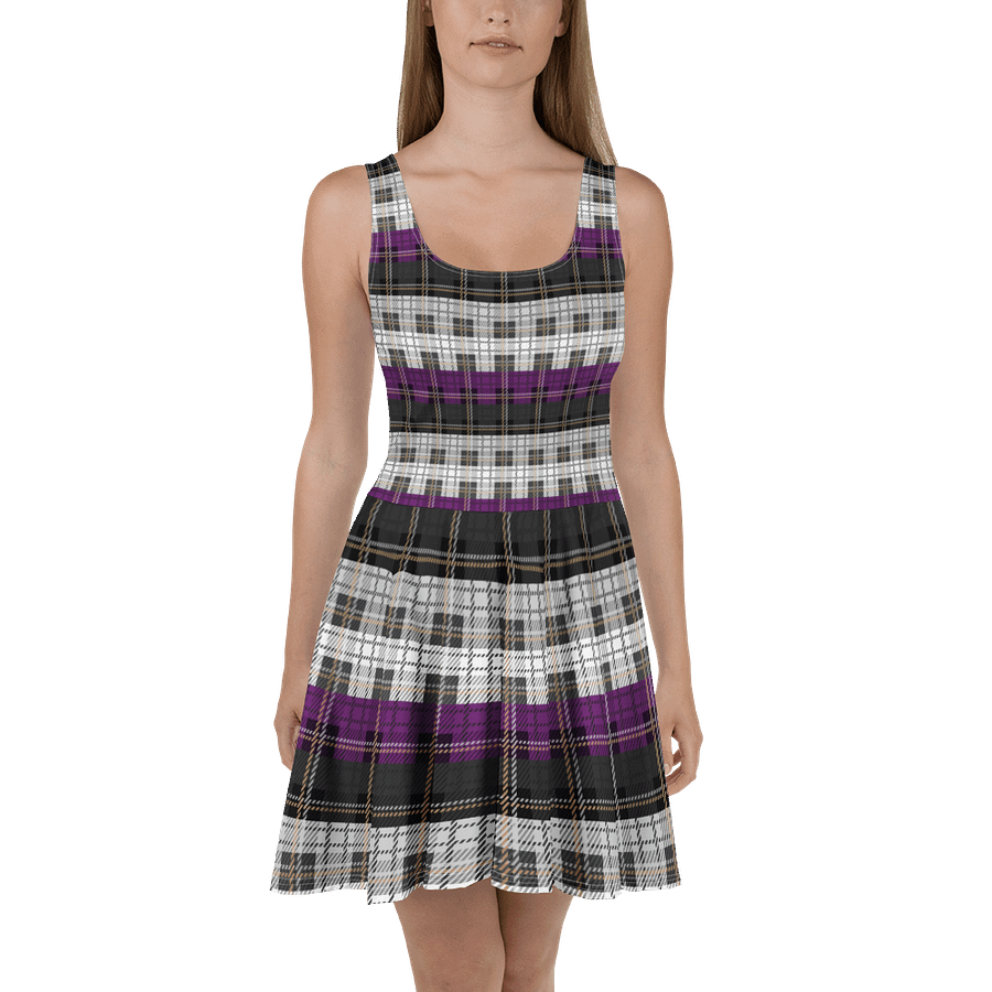 Asexual Pride Plaid Skater Dress product image (2)