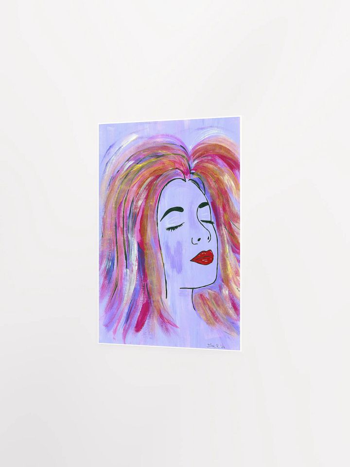 Dreaming Girl - (art by Dina R.) - acrylic painting picture - Enhanced Matte Paper Poster (in) product image (8)