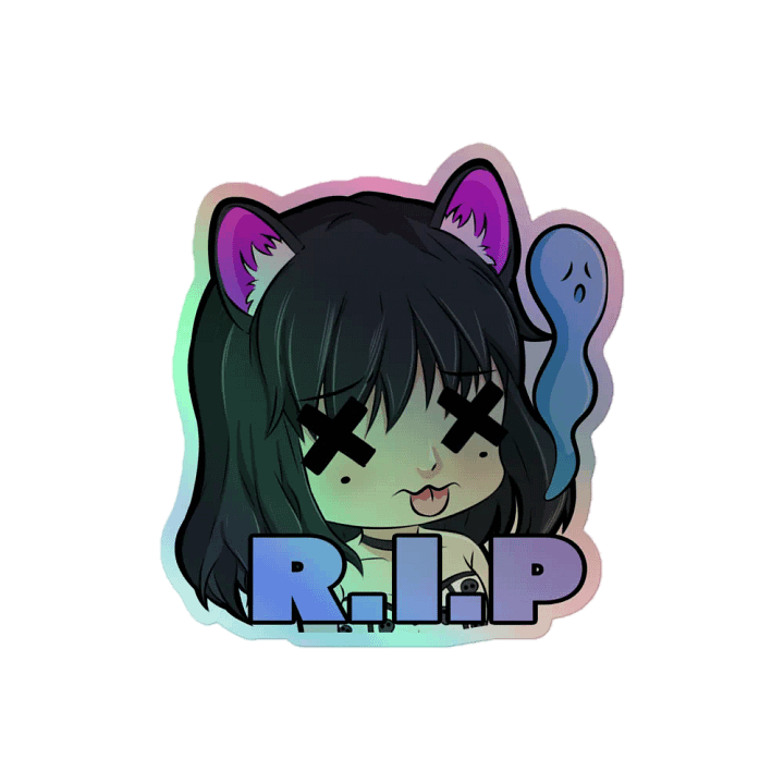 Gothic Panda R.I.P holographic sticker product image (2)