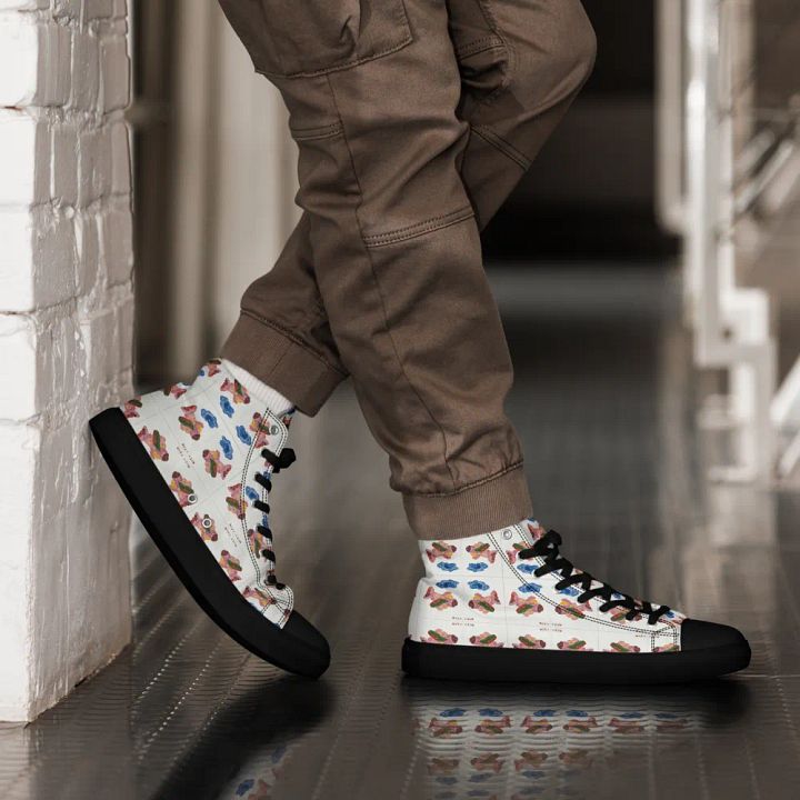 Kid Airplane (Men's High Top Canvas Shoes) product image (1)