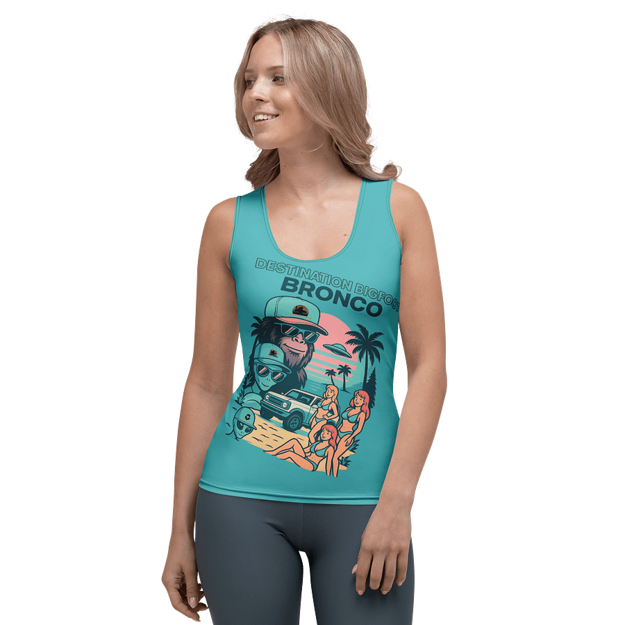 Destination Bigfoot Bronco Slanted Best Friend's Women's Tank (Dark Turqouise) product image (1)