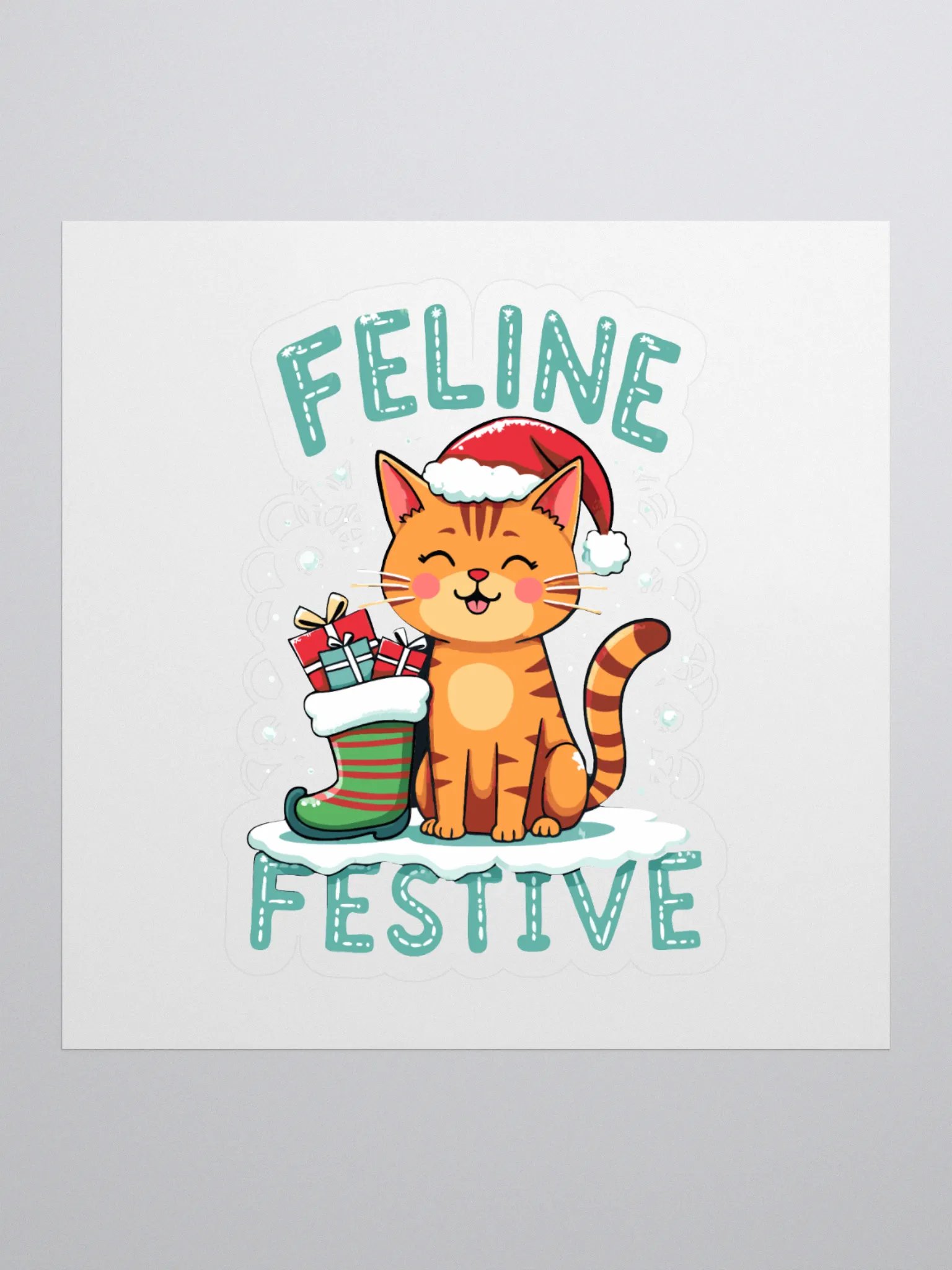 Feline Festive Kiss Cut Stickers product image (1)