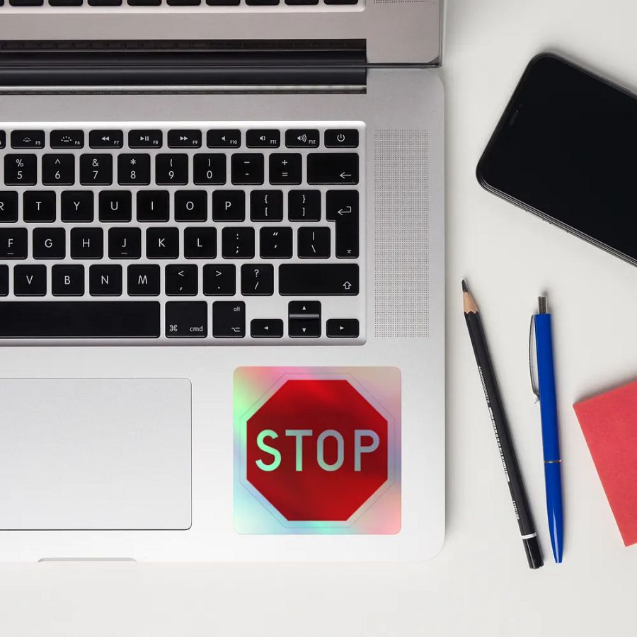 "STOP" Holographic Stop Sign Sticker product image (10)