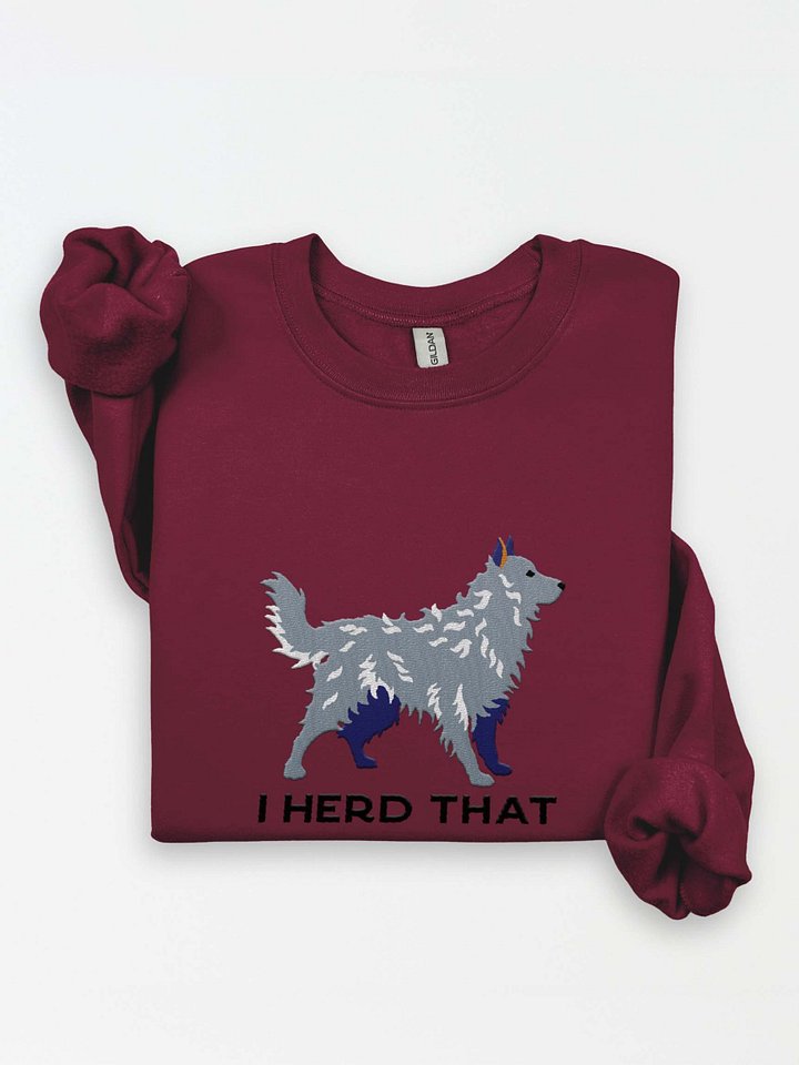 I Herd That Sweatshirt (Embroidered) of a Hungarian Mudi(Gray) product image (1)