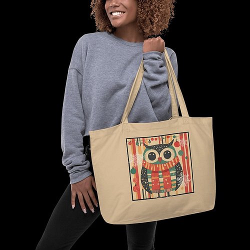 🎄🦉 Meet the cutest holiday companion! This cozy tote bag featuring my winter owl design is perfect for festive outings, gift ...