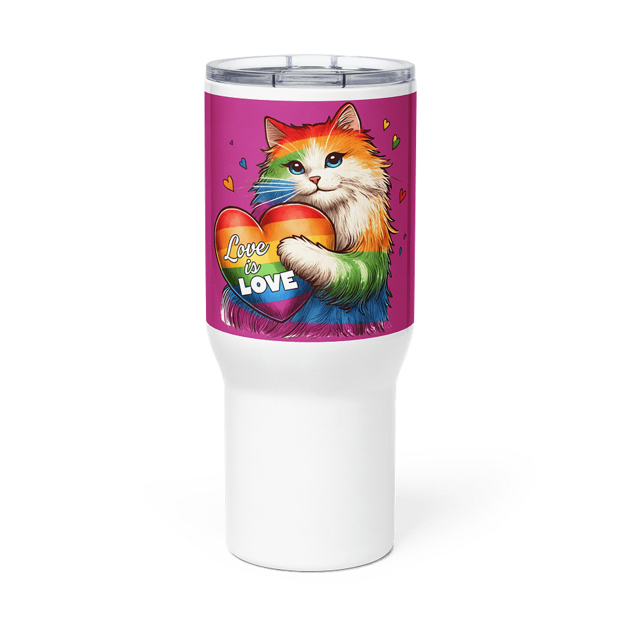 Rainbow Love Travel Mug with Handle product image (3)