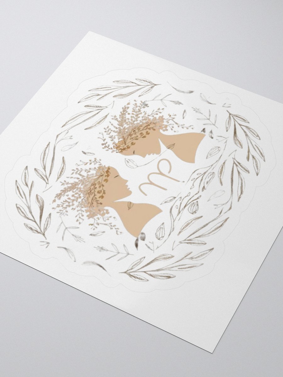 Virgo Zodiac Sticker - Maiden with Wheat & Floral - Durable Vinyl product image (3)