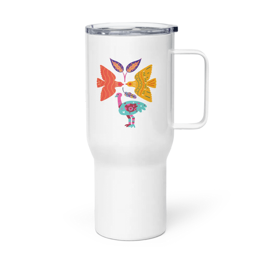 Symmetrical Abstract Bird design Travel Mug product image (4)