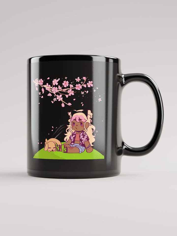 Mykah and Thor Sakura naps black mug product image (1)