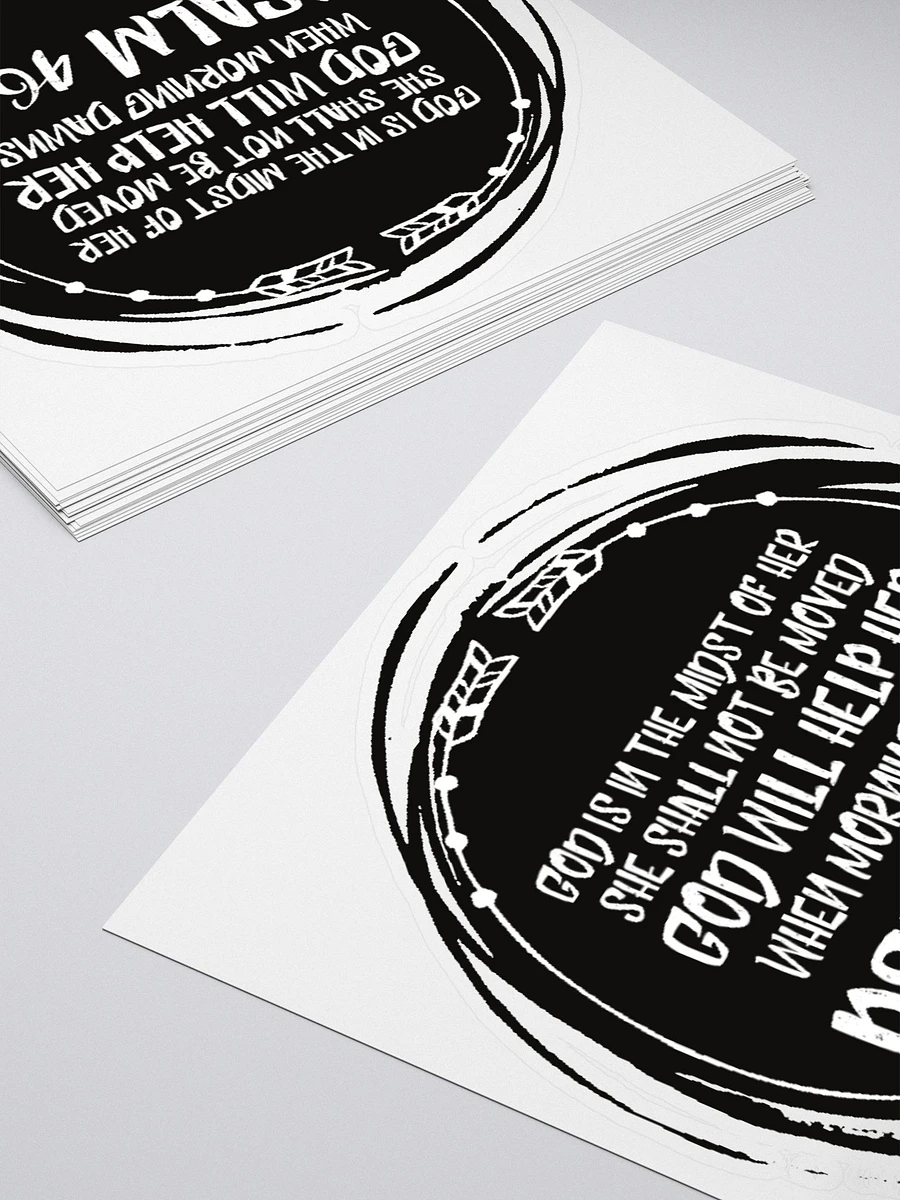 Black And White Psalm 46:5 Circular Sticker product image (4)