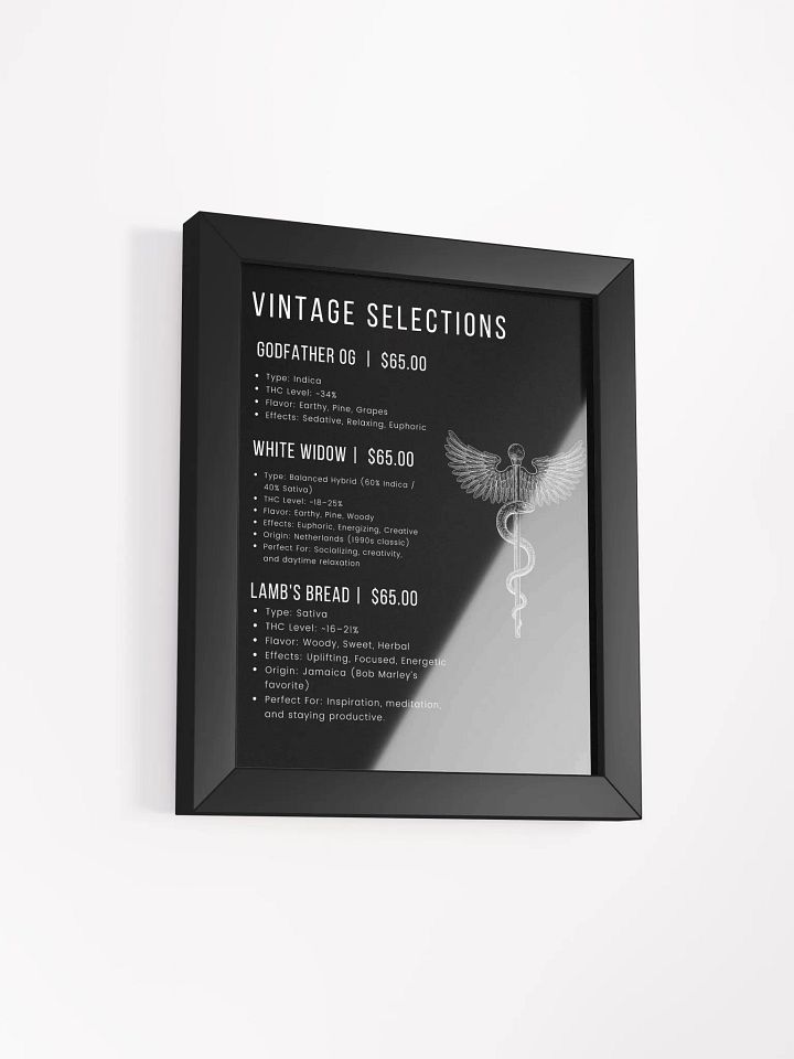Vintage Selections Cannabis Menu Poster product image (4)