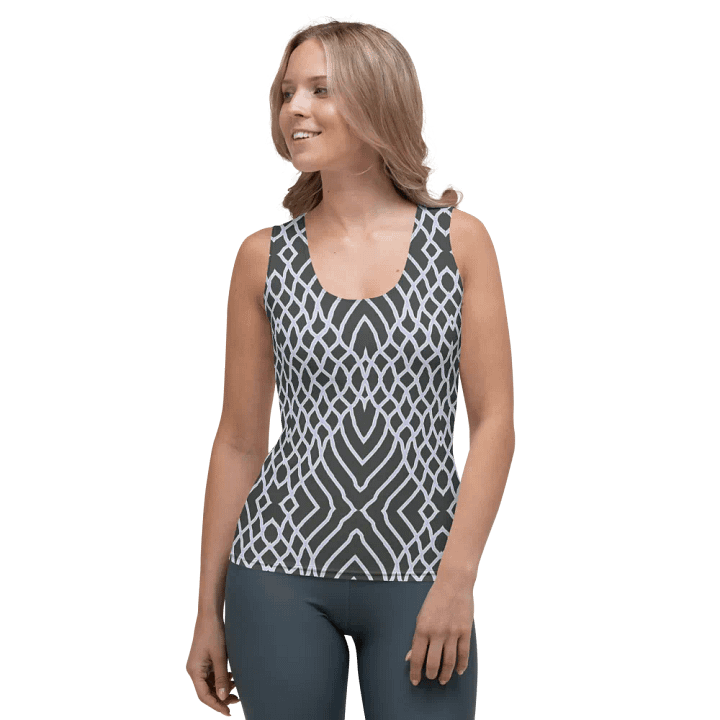 Net White and Gray/All-Over Print Women's Tank Top by Sublicolor product image (1)