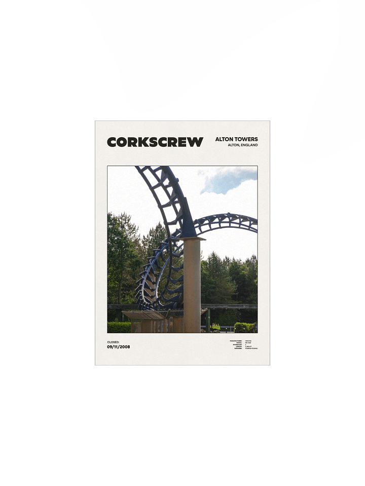Alton Towers Corkscrew Premium Poster product image (2)