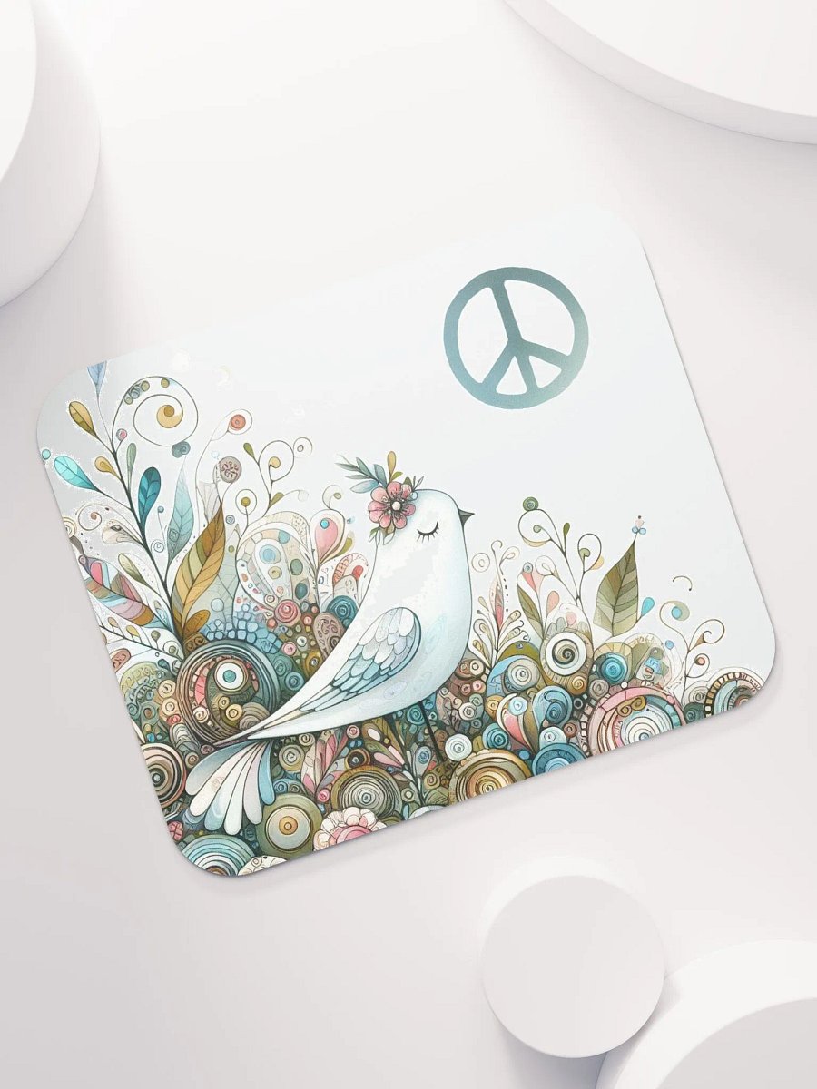 Whimsical Bird and Floral Crown Mouse Pad product image (7)