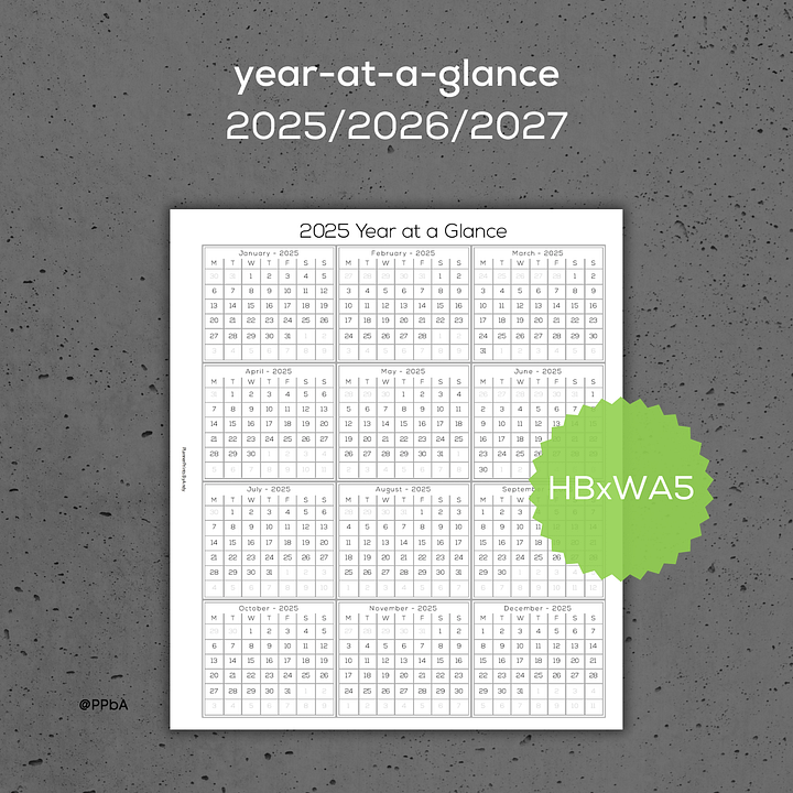 year at a glance - HBxWA5 - 2025-26-27 product image (1)