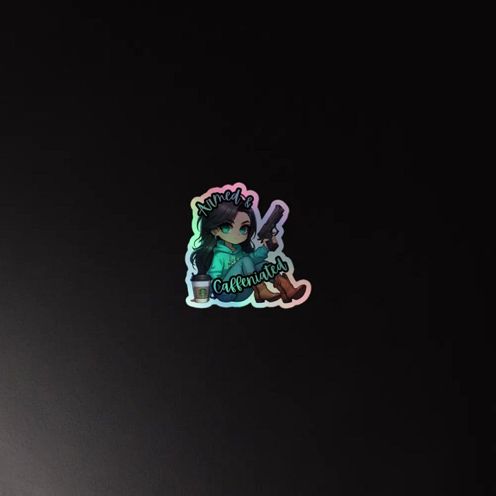 Armed & Caffeinated Holographic Sticker Sheet product image (4)