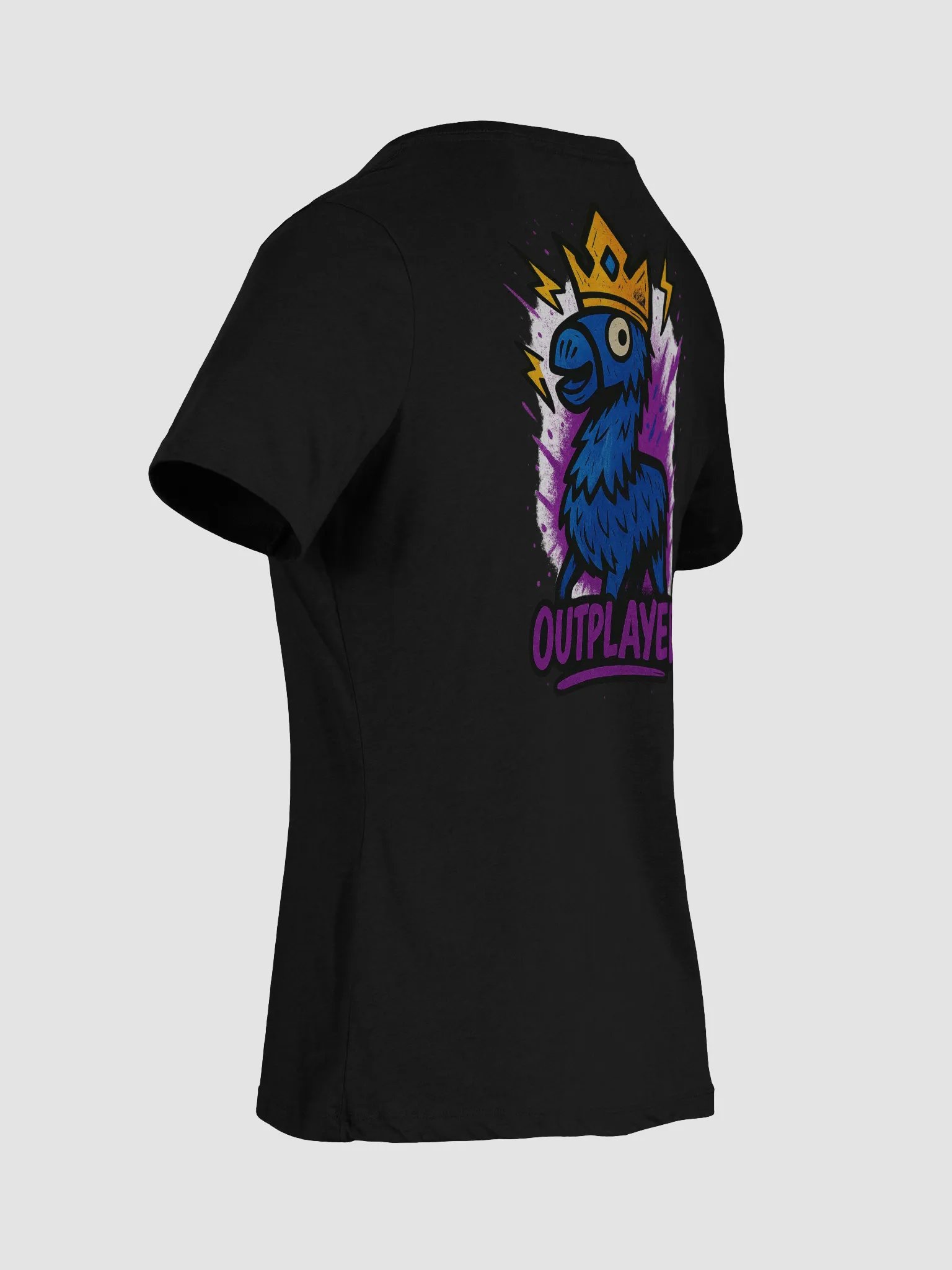 Outplayed Women’s V-Neck Tee – Clean Badge / Back Blas product image (34)