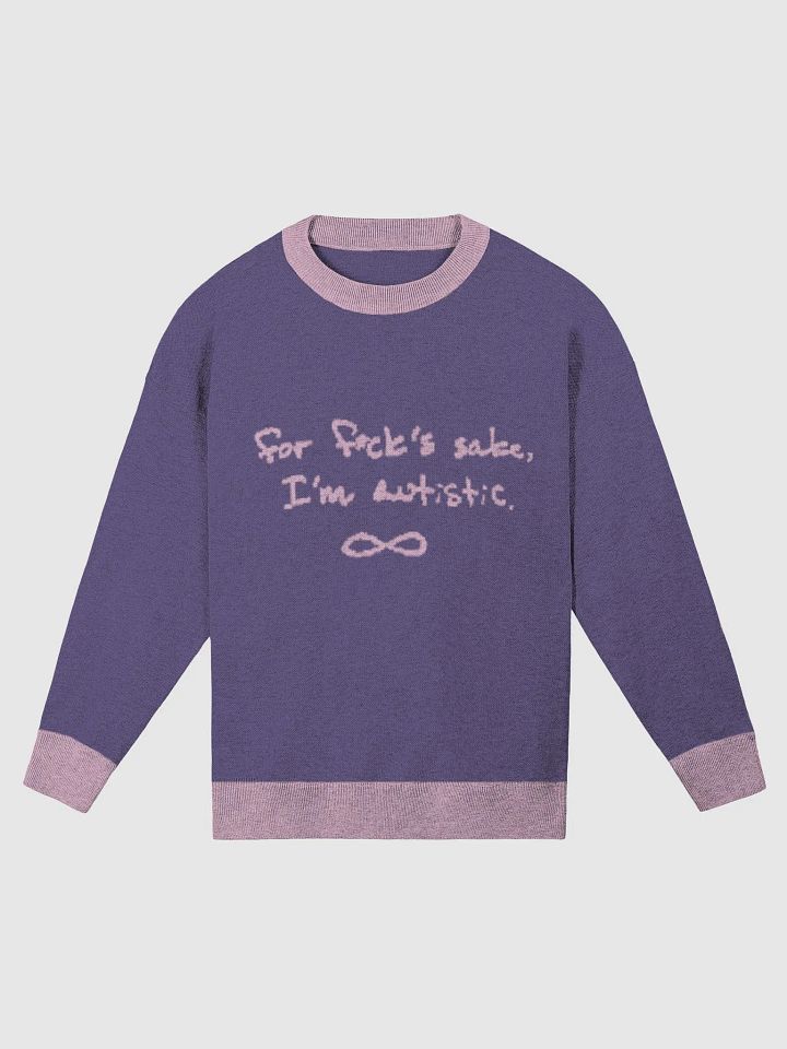 FFS, I'm autistic. (lg. design, duotone purple) knitwear relaxed crewneck product image (1)
