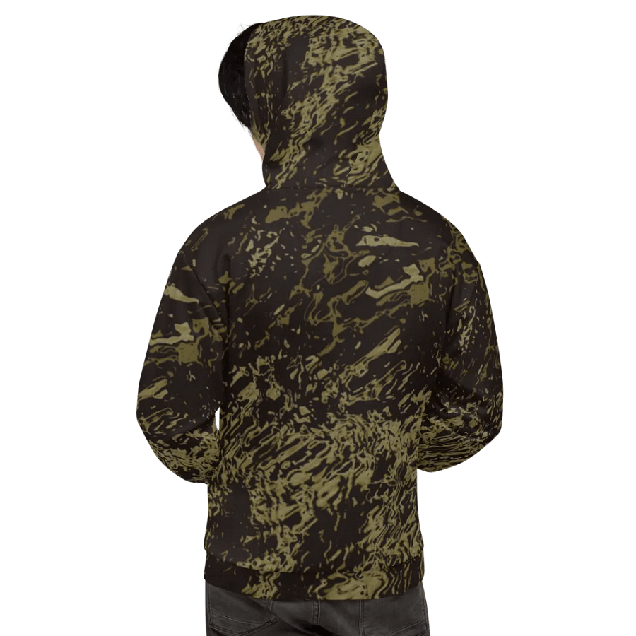Abstract Brown and Black Marble Effect Unisex All Over Print Hoodie product image (3)