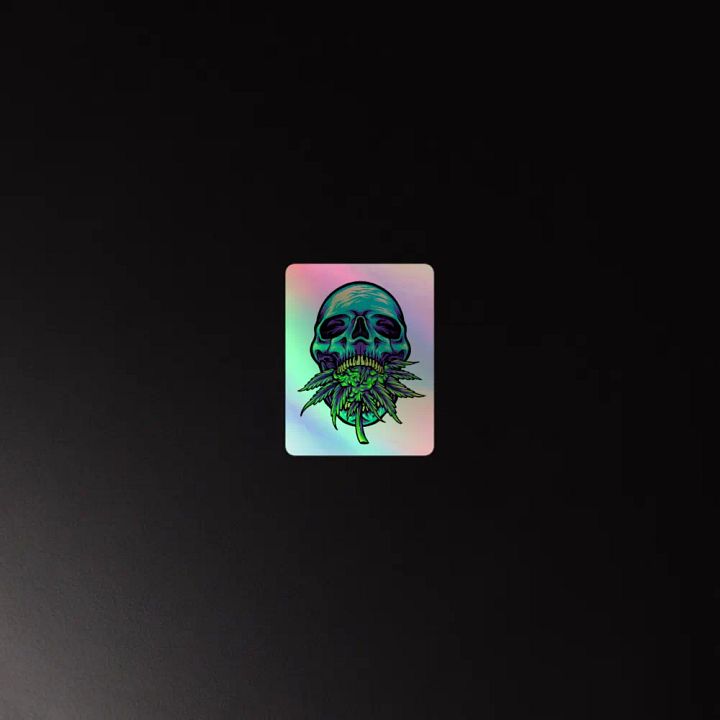Psychedelic Skull Cannabis Holographic Sticker Sheet product image (4)