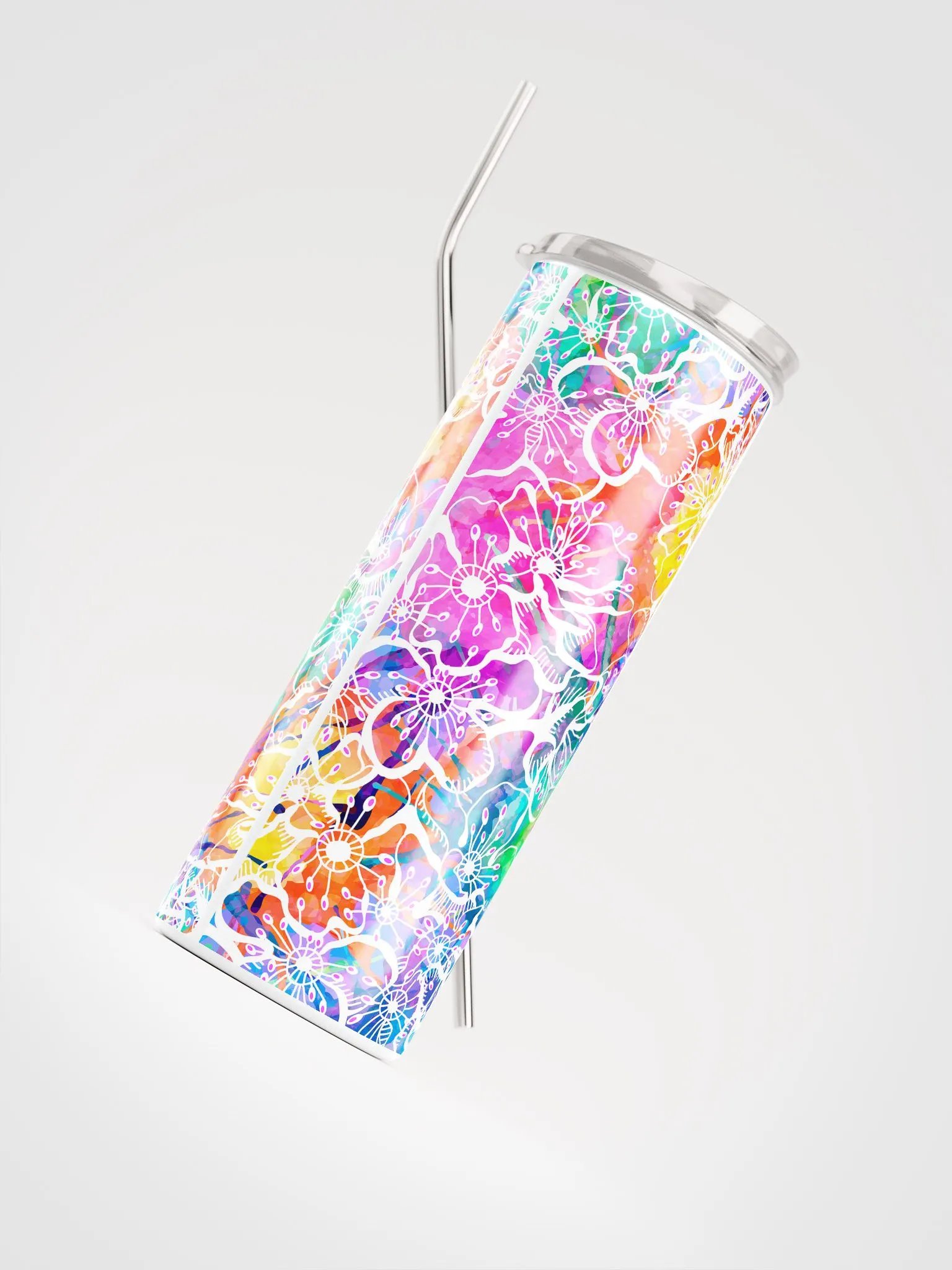 Retro Tie-Dye Flowers Tumbler 20-oz product image (4)