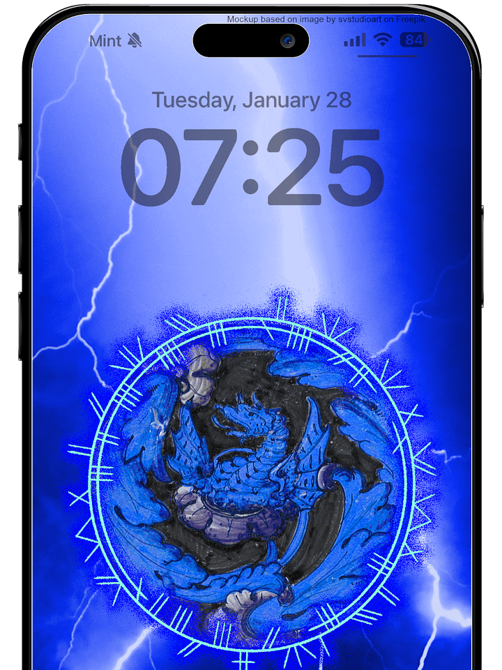 Blue Dragon Phone Wallpaper product image (1)