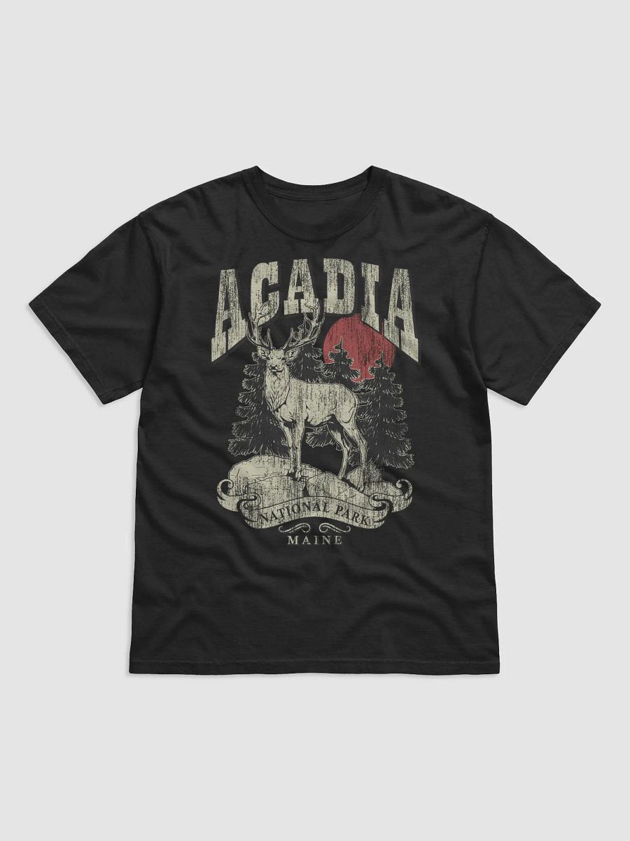 Acadia National Park, Maine Tee | Vintage-Style Grunge Western Shirt with a Deer in the Forest product image (2)