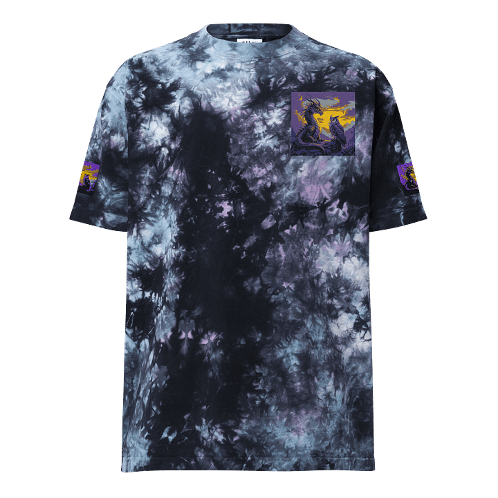 Mystical Dragon and Owl Oversized Tie-Dye T-Shirt product image (1)