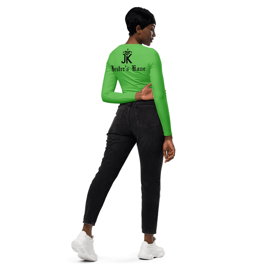 Shape Shenanigans Green Long Sleeve Crop Top product image (7)