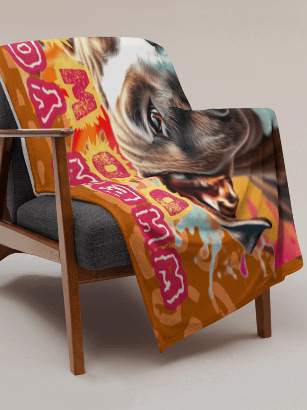THROW BLANKET - PITBULL - WHEN YOUR DOWN RISE LIKE A PITBULL product image (3)