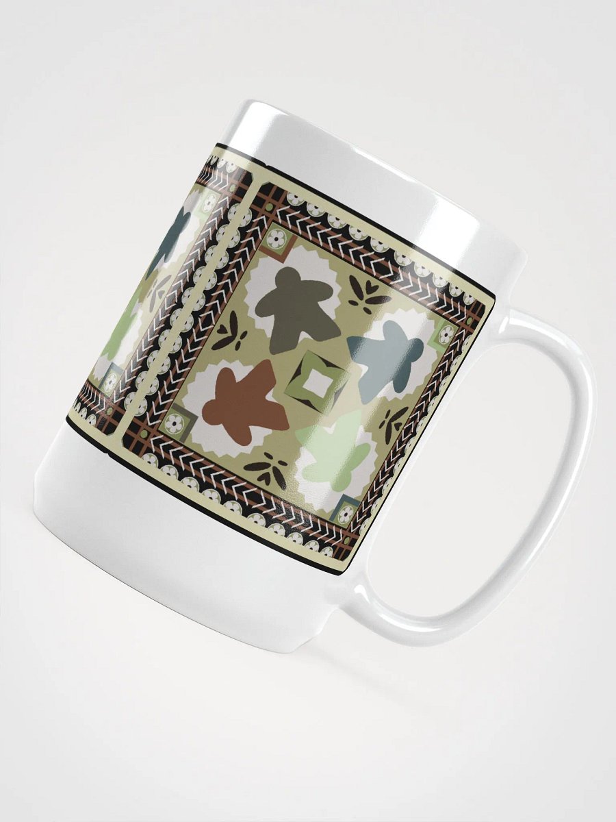 Ukrainian Pattern Meeple Patchwork Mug for Board Gamer, Large 15 oz. Coffee Cup product image (6)