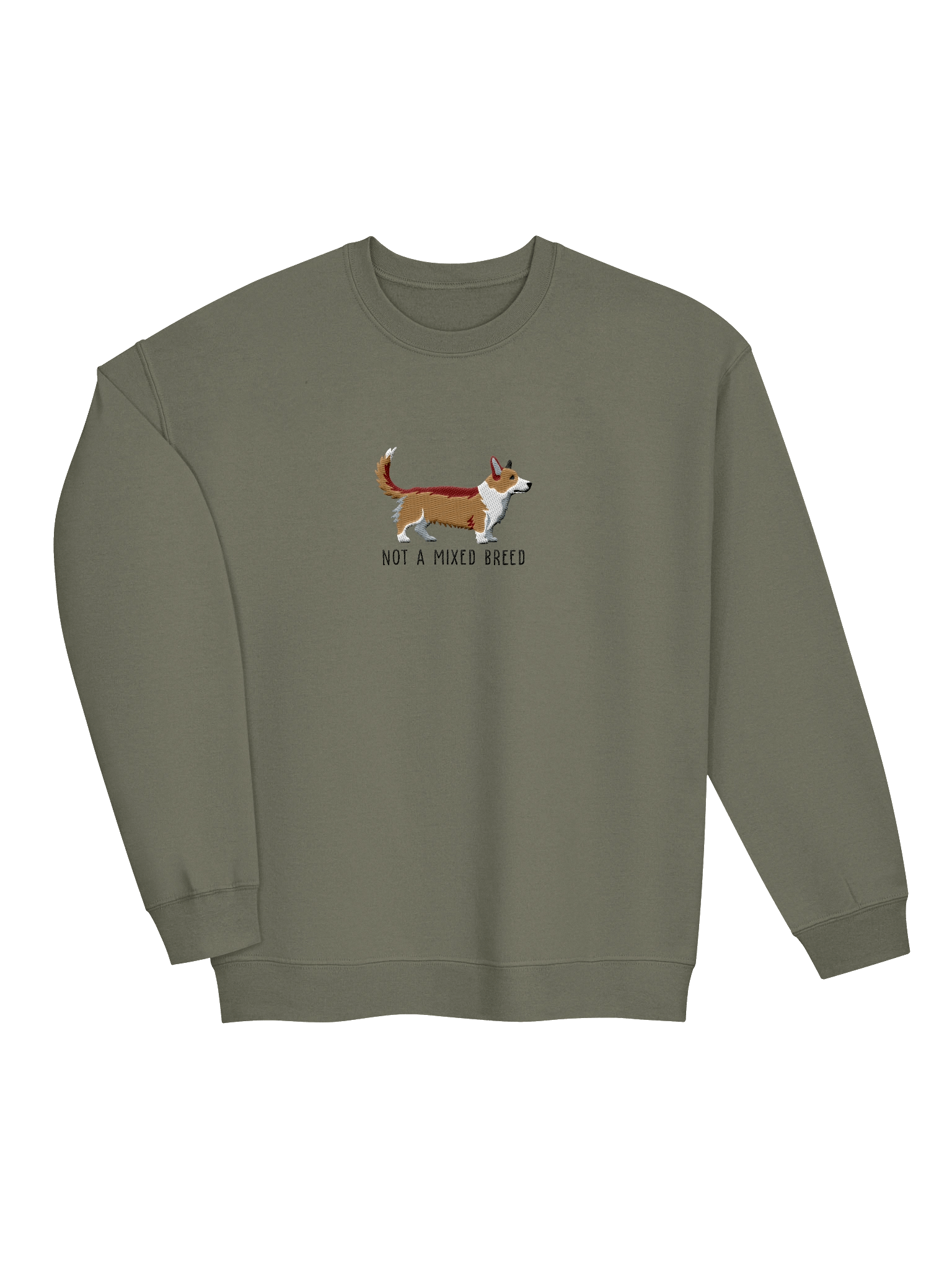 Not a Mixed Breed Sweatshirt (Embroidered) of a Cardigan Welsh Corgi(Tan) product image (18)