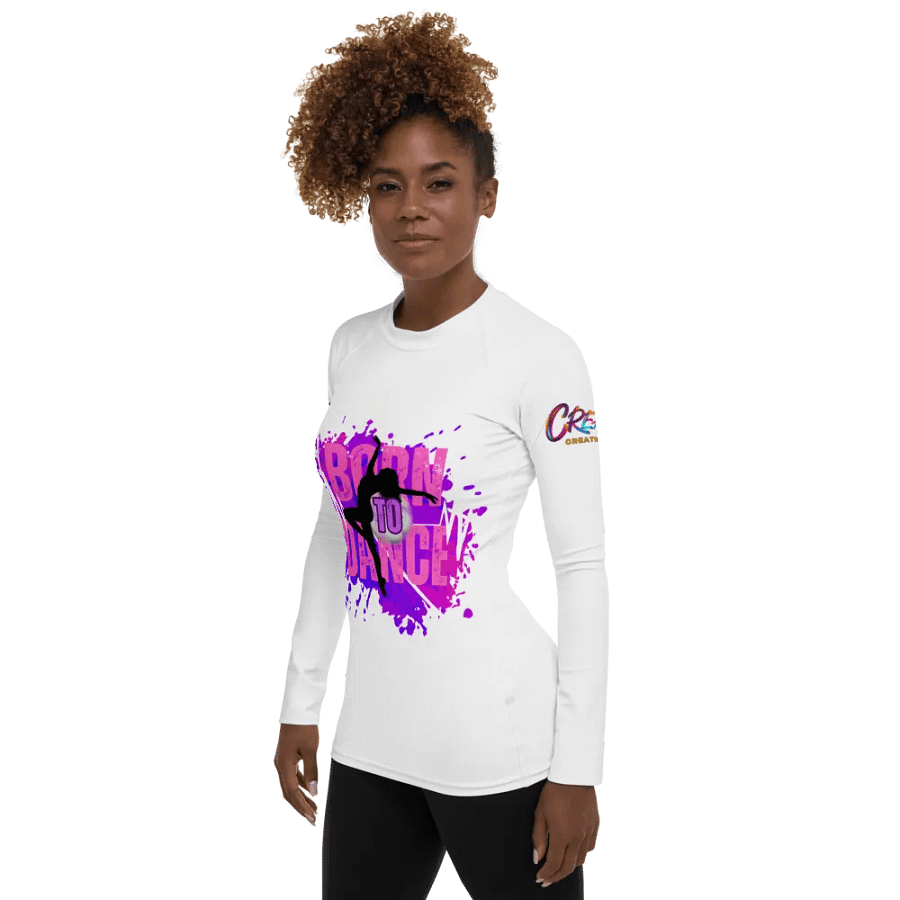 Born to Dance Her Silhouette Vibrant Splatter Rash Guard product image (8)
