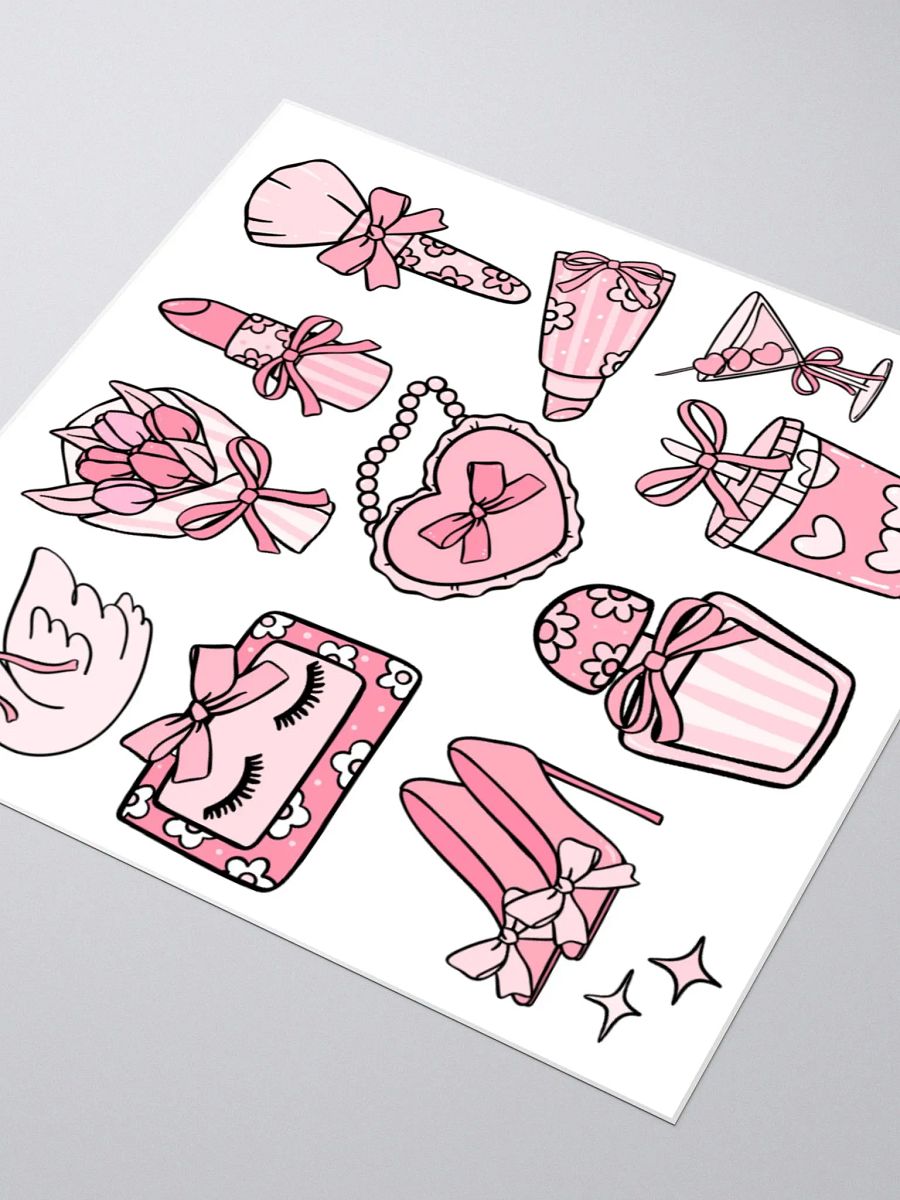 Charming GIRLY Pink-themed Kiss Cut Stickers Set product image (9)
