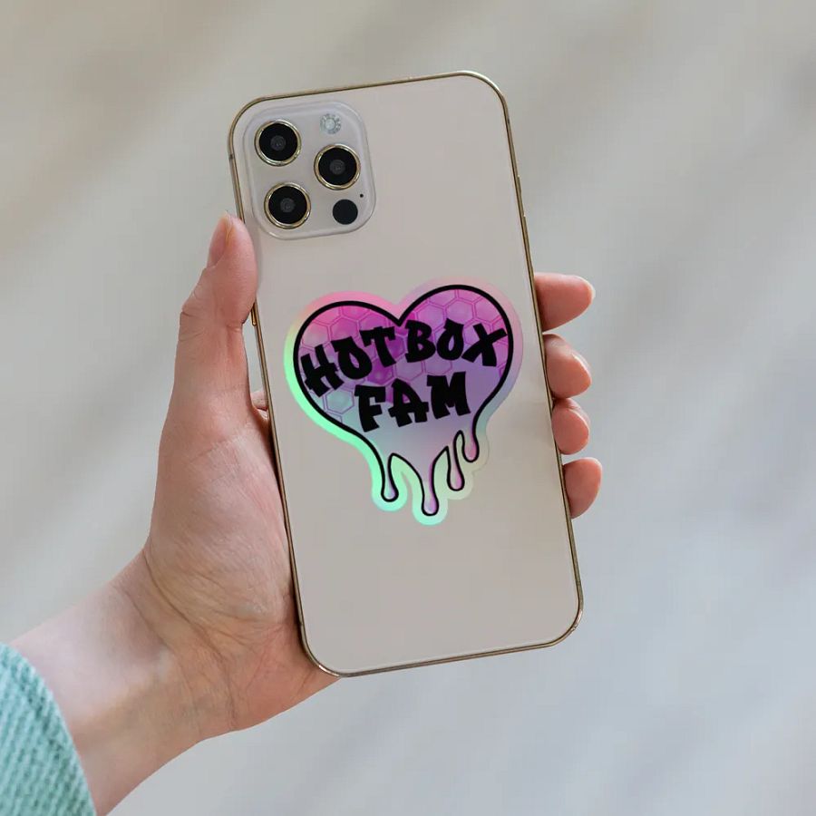 HOT BOX FAM PINK HONEY COMB LOGO STICKER product image (8)