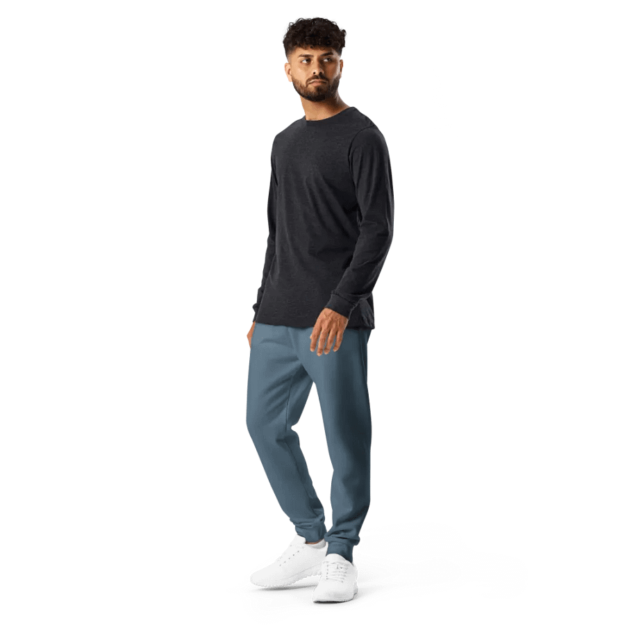 Plain Dark Greyish Blue Soft Summer Recycled Polyester Premium Men's Joggers by Treasure Pie product image (12)