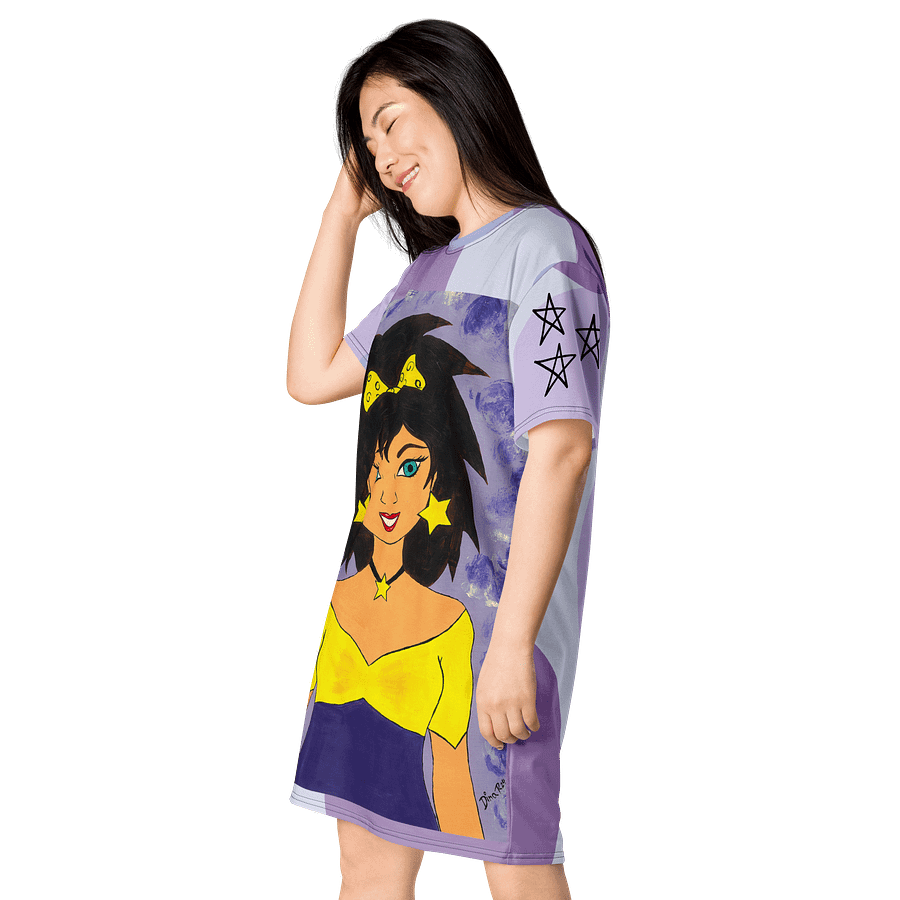 Girl with the stars (art by Dina R.) acrylic painting picture - Dress product image (3)