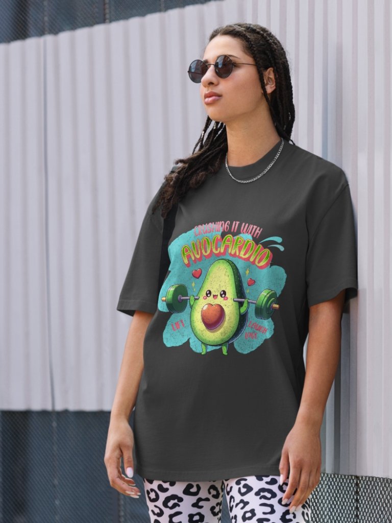 Crushing it with AVOcardio Oversized Faded T-Shirt product image (6)