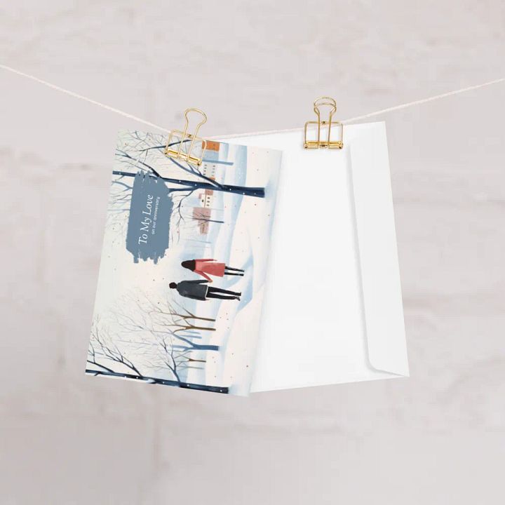Snowy Anniversary Stroll Greeting Card product image (1)