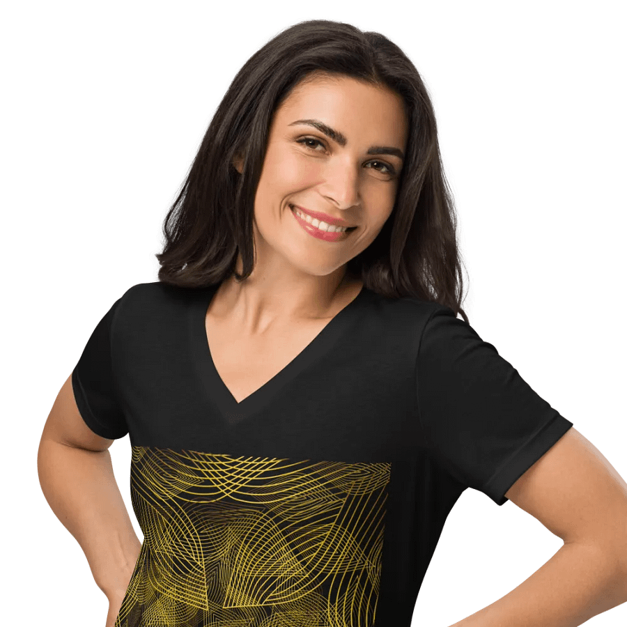 T-Shirt with golden lines and leaf design product image (10)