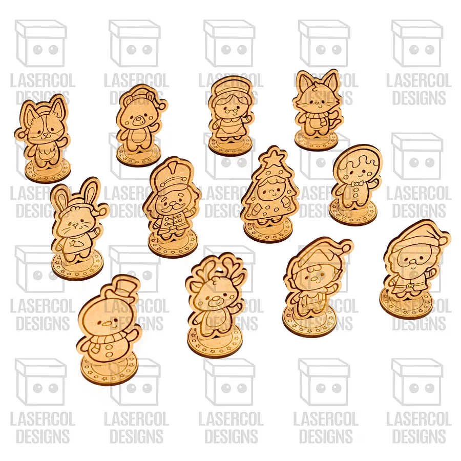 Christmas Characters with Base - Laser Cut Files product image (9)