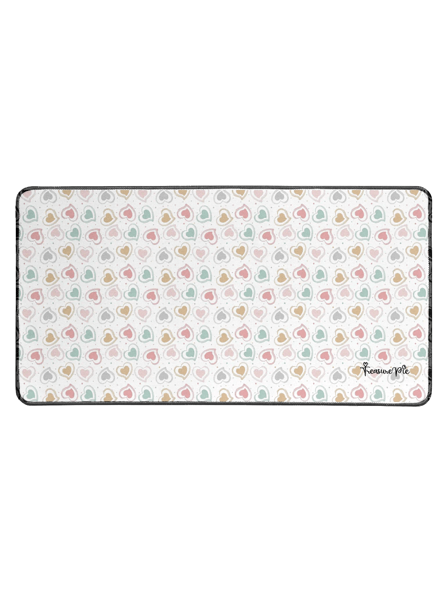 Colorful Pastel Hearts Desk Mat by Treasure Pie product image (1)