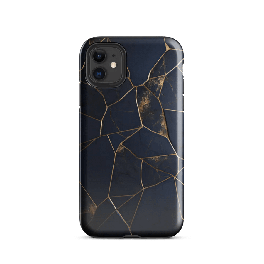 Dark Blue & Gold Kintsugi Tough iPhone Case product image (47)