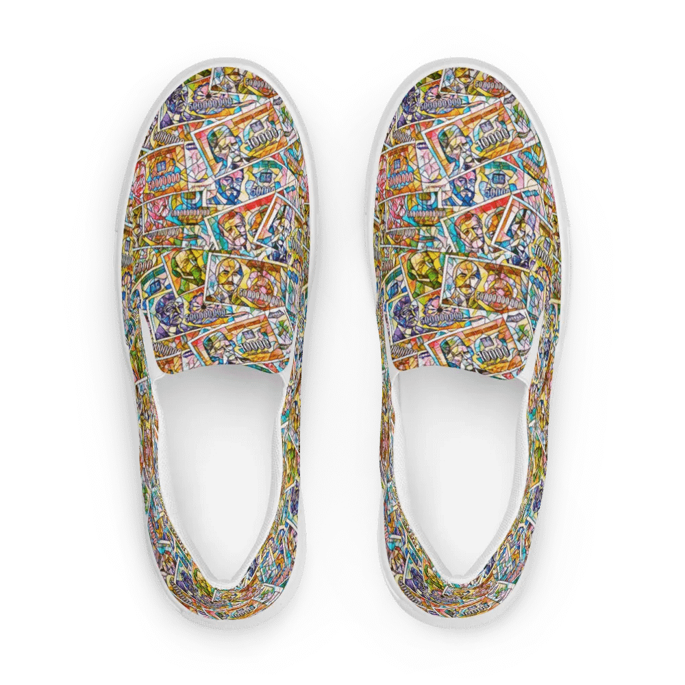 Jugoslovenski inflatorni dinar 1993 (Kolaž/mozaik) Men's Slip-On Canvas Shoes product image (1)