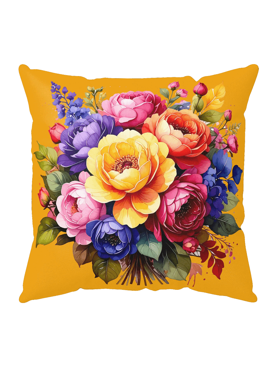 Columbia Road Market Floral All-Over Print Pillow (Orange) product image (1)
