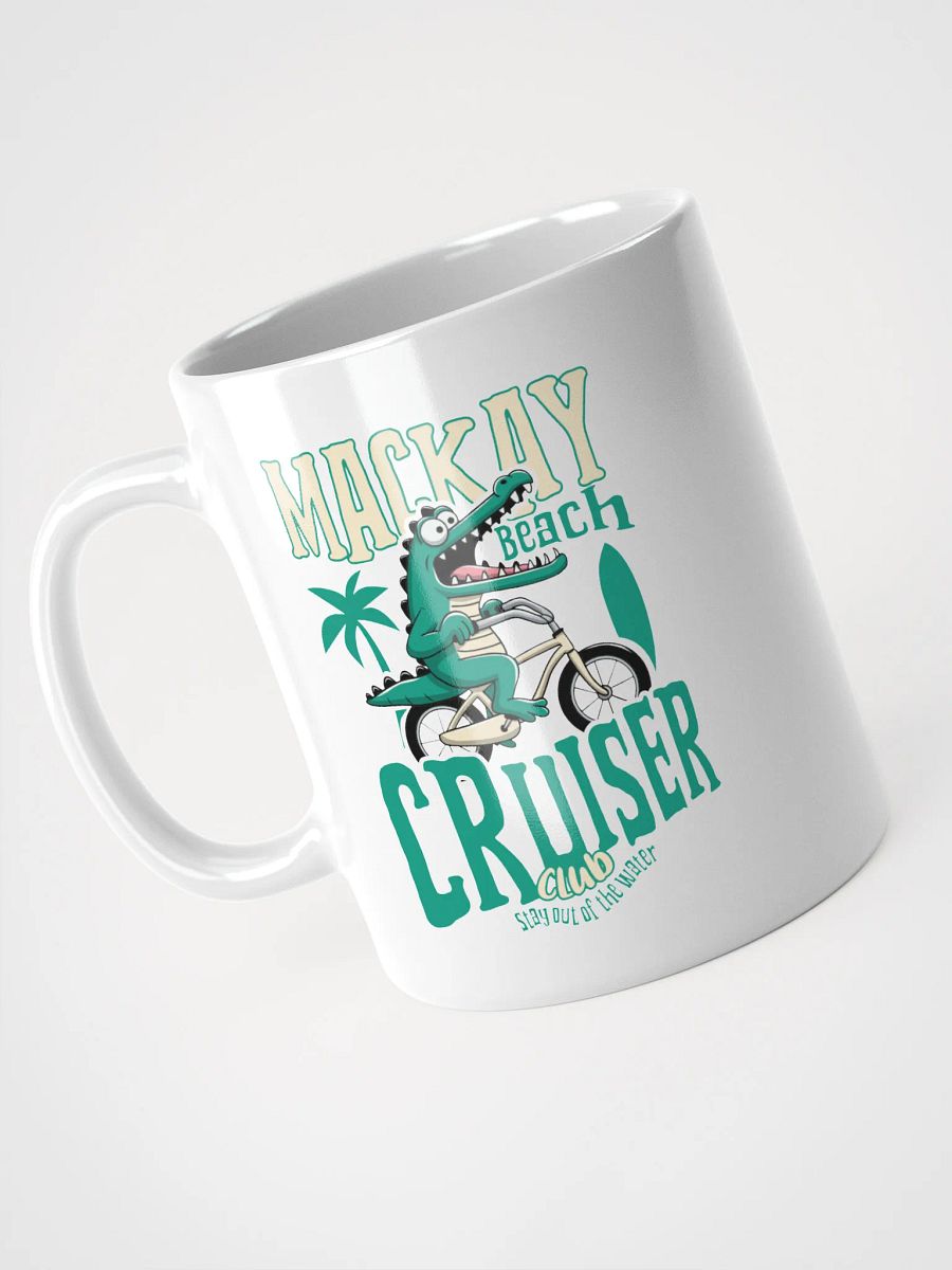 Mackay Beach Cruiser Crocodile Mug – Funny Beach Cruiser Bike Coffee Cup | Stay Out of the Water! product image (3)