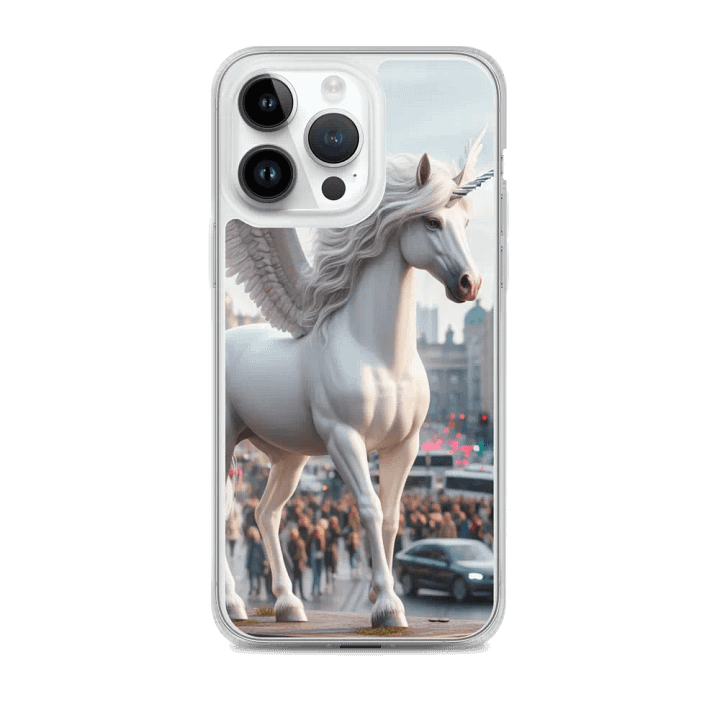 MagSafe® Clear Case for iPhone® |AI-Designed White Winged Unicorn product image (2)
