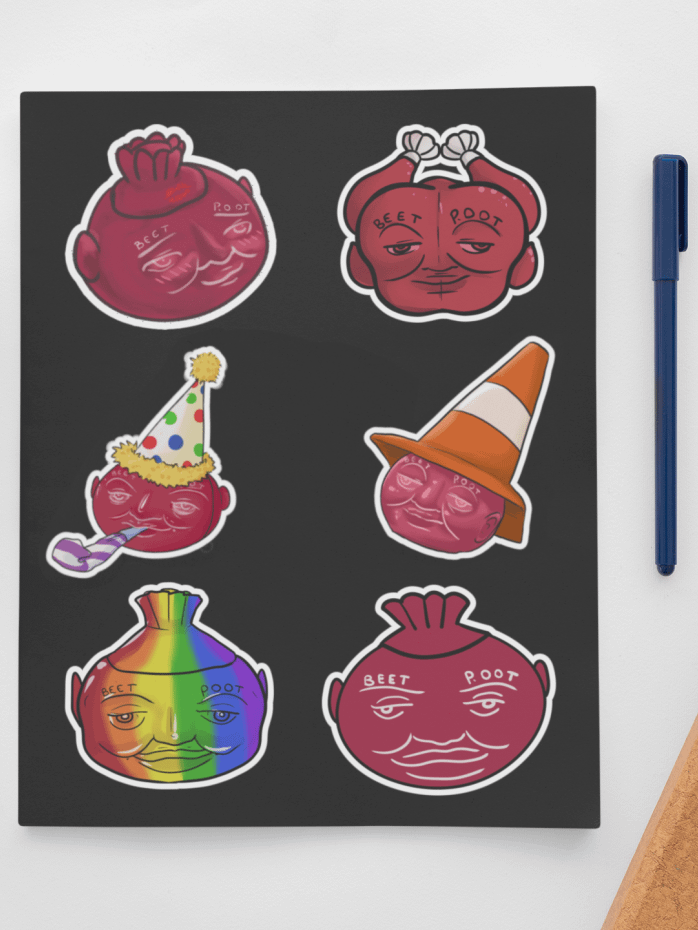 Beet Poot kiss cut sticker sheet product image (1)