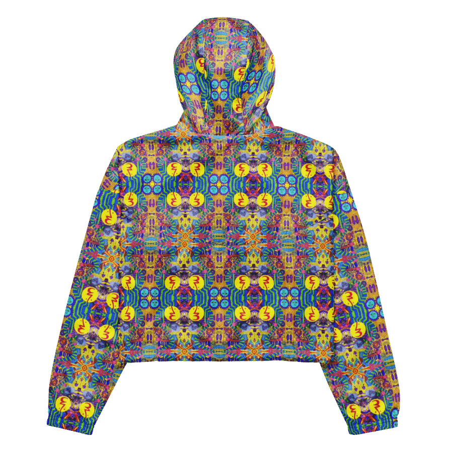 Abstract Colourful Doodles Ladies Cropped Hoodie Windbreaker product image (1)