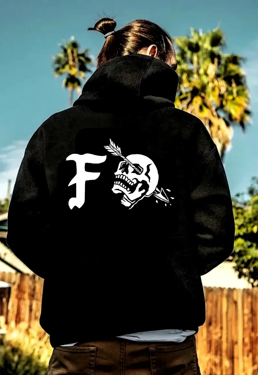 Skater Skeleton Oversized Hoodie product image (1)